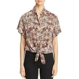 Beach Lunch Lounge Zulu Top Size S Short Flutter Sleeve Snake Print NEW Tag B99